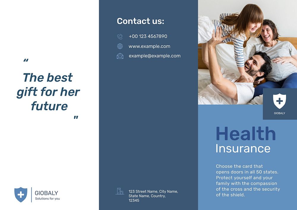 Health insurance brochure template, family design