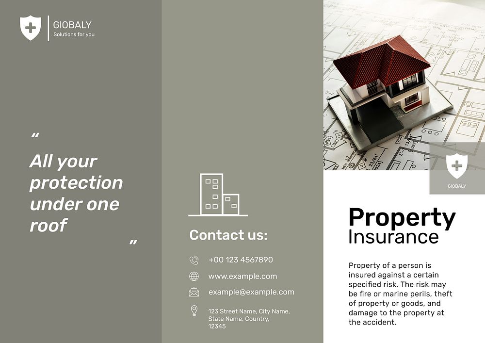 Property insurance brochure template, mortgage plan