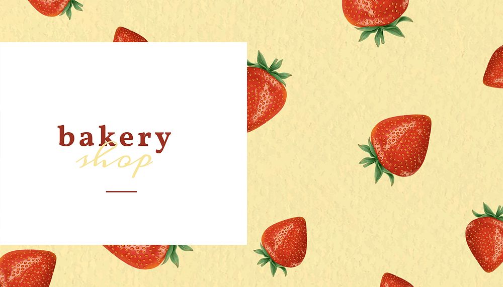 Bakery shop business card template, dessert illustration