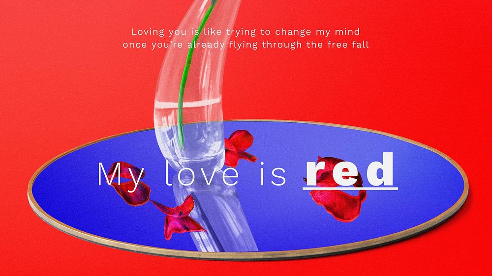 Love presentation template, surreal flower design