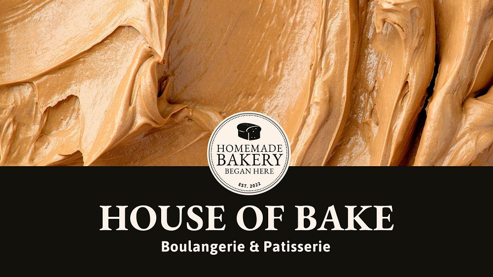 Bakery shop blog banner template, editable design