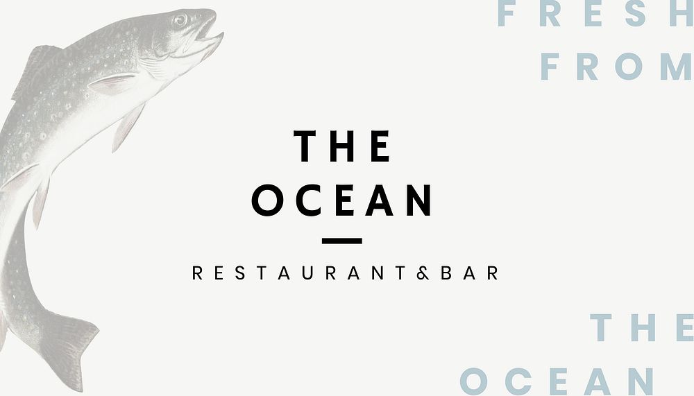 Seafood restaurant business card template, editable design