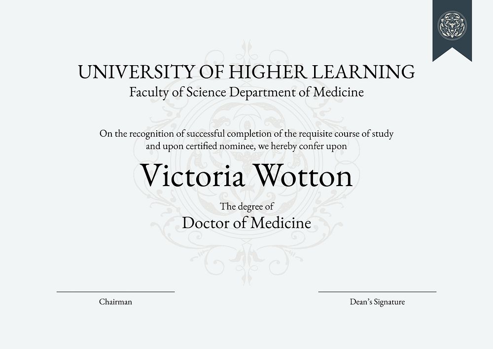 University degree certificate template  