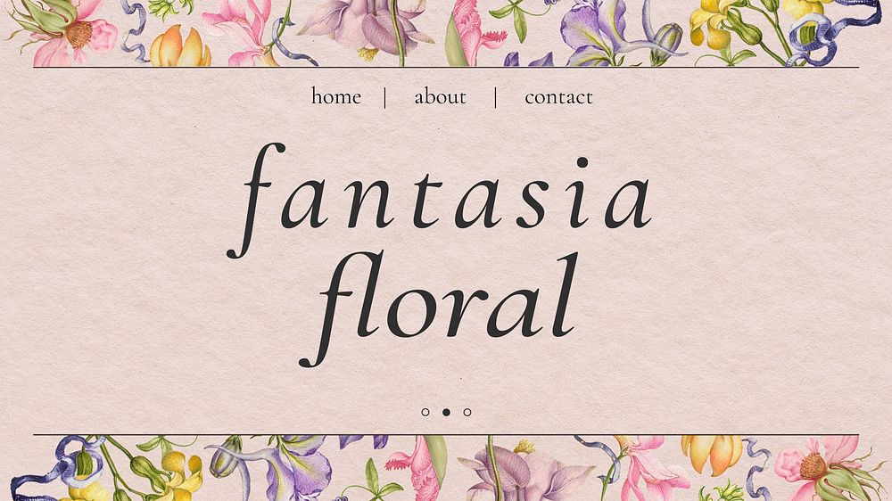 Feminine flower  blog banner template