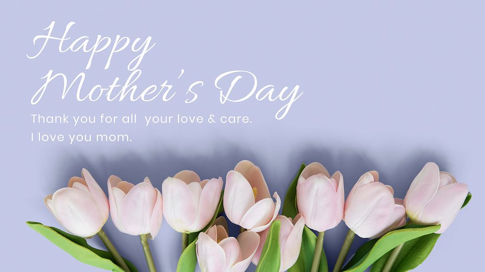 Mother's day computer wallpaper template  tulips design