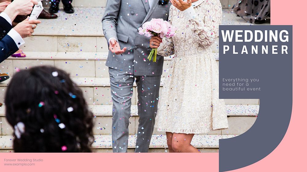 Wedding planner blog banner template, editable text & design