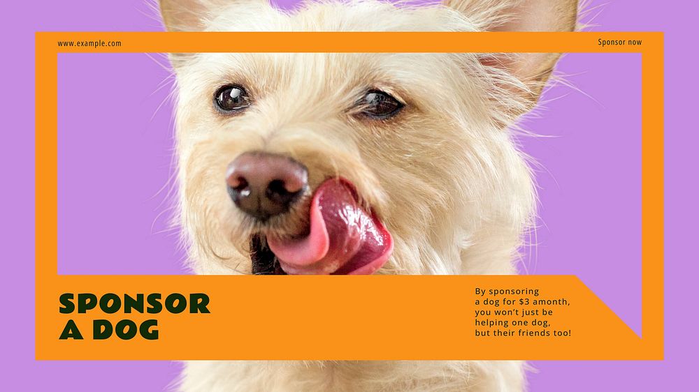 Dog charity blog banner template, editable text & design