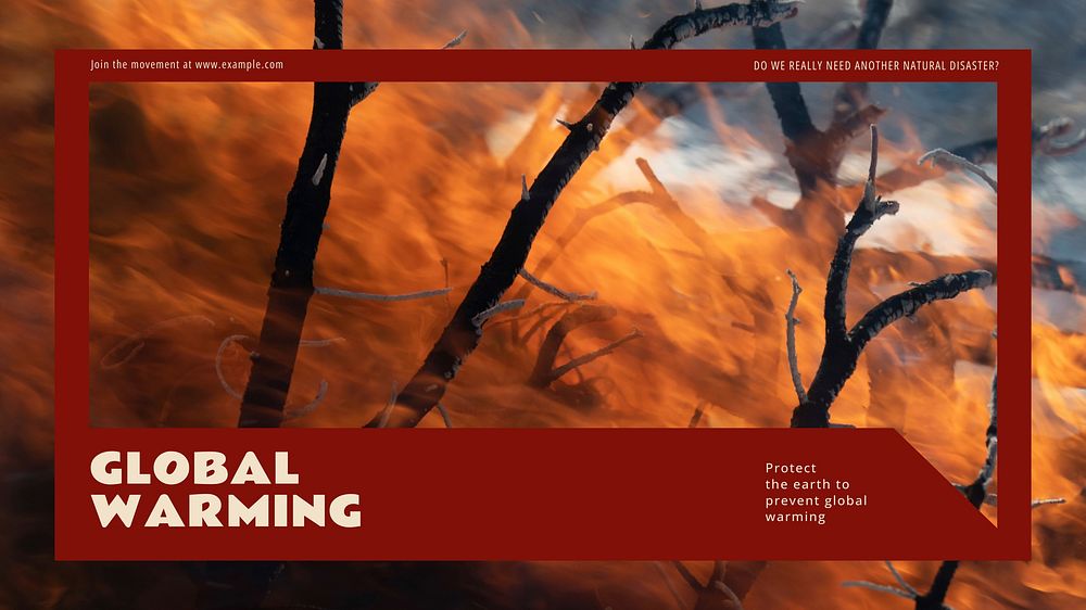 Global warming blog banner template, editable text & design