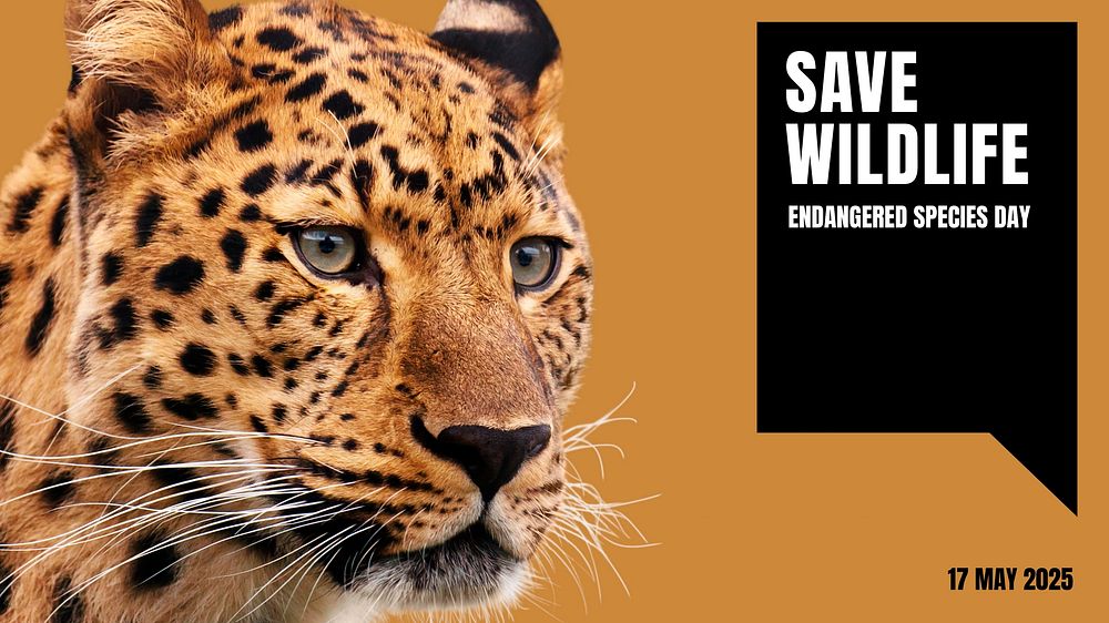 Save wildlife blog banner template, editable text & design
