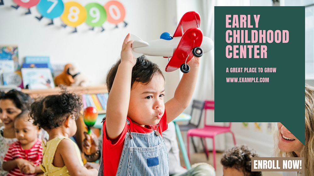 Nursery center blog banner template, editable text & design