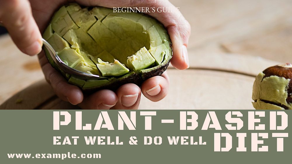 Plant based diet blog banner template, editable text & design