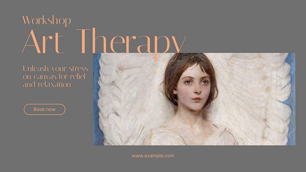 Art therapy blog banner template, editable text