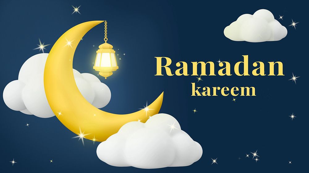 Ramadan kareem YouTube thumbnail template 3D  design