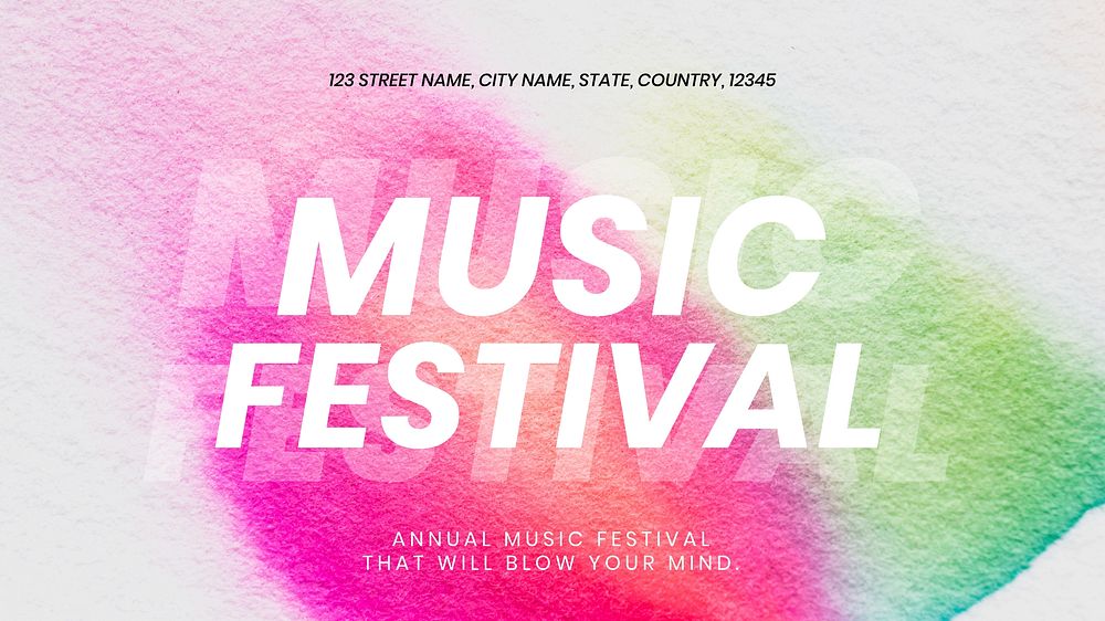 Music festival blog banner template