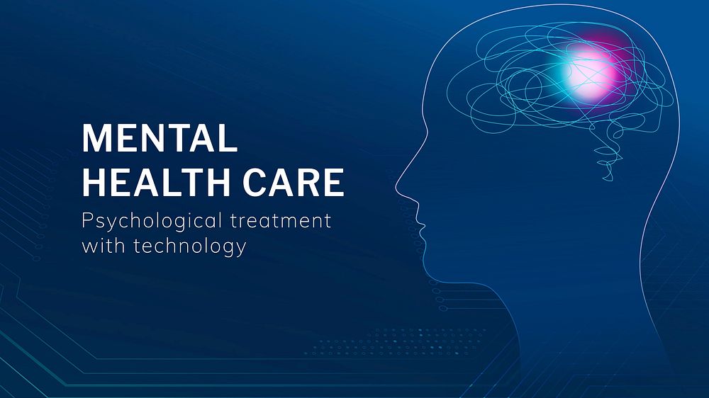 Mental health blog banner template  medical technology design