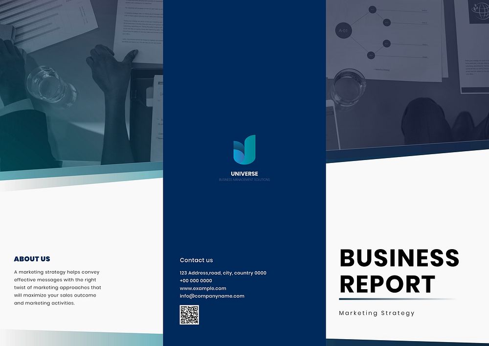 Blue business brochure  template, corporate design
