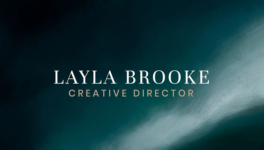 Creative director business card template, dark aesthetic branding with editable text