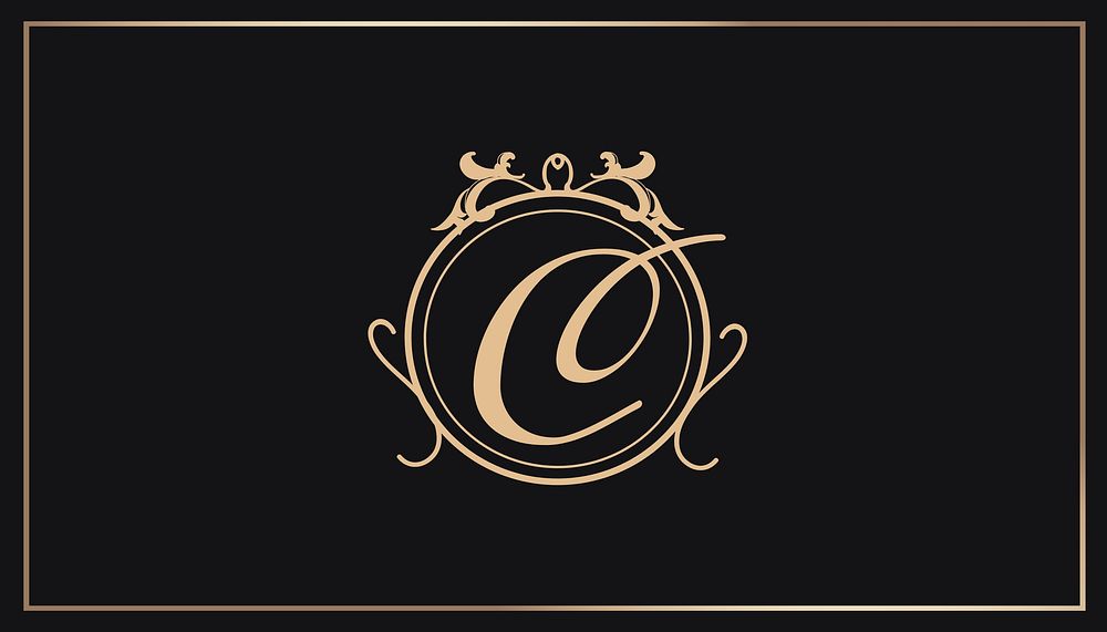 Luxury black business card template, editable design