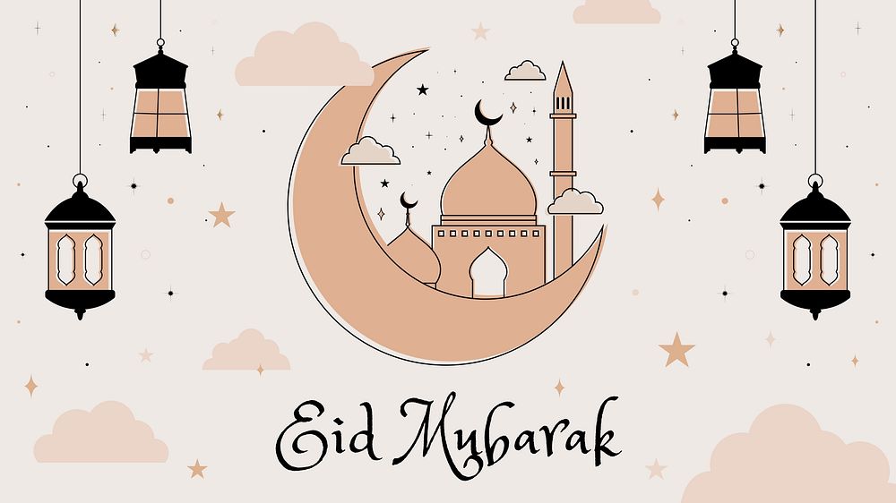 Eid mubarak blog banner template  