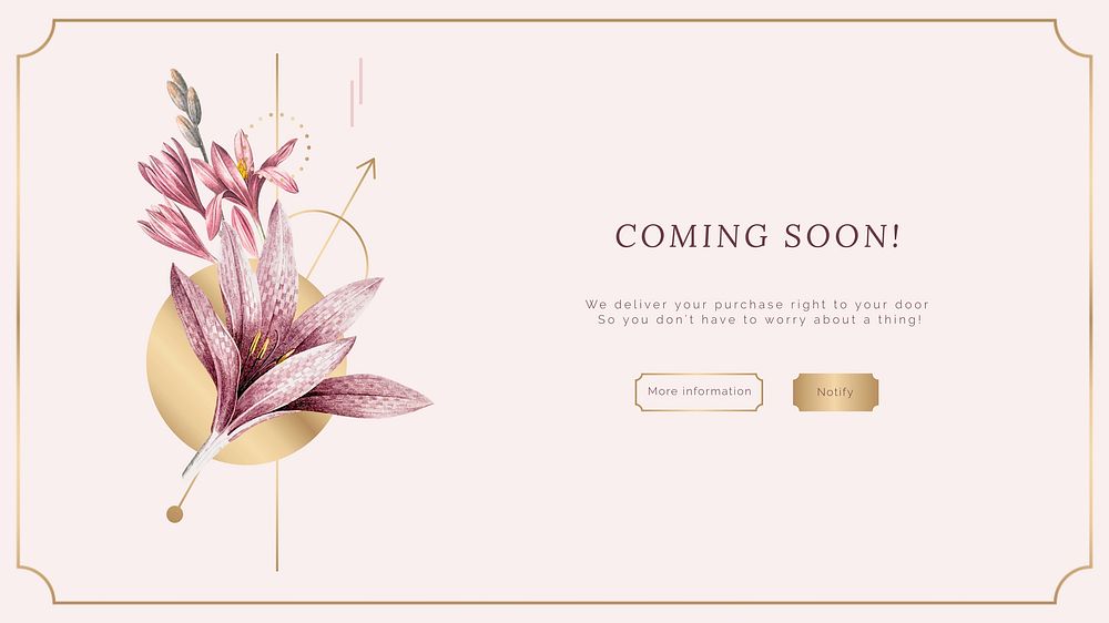 Pink flower Facebook cover template design