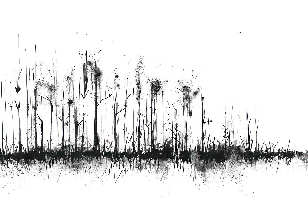 Deforestation drawing illustrated sketch.