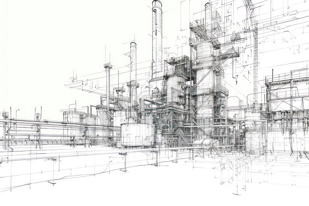 Factory drawing architecture illustrated.