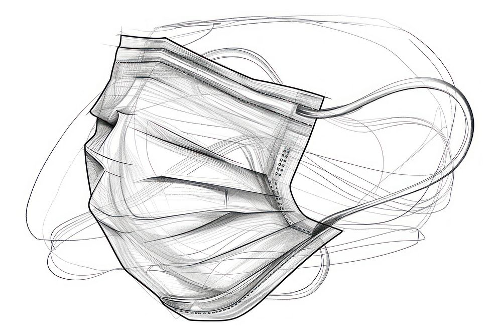 Hygienic mask drawing illustrated clothing.