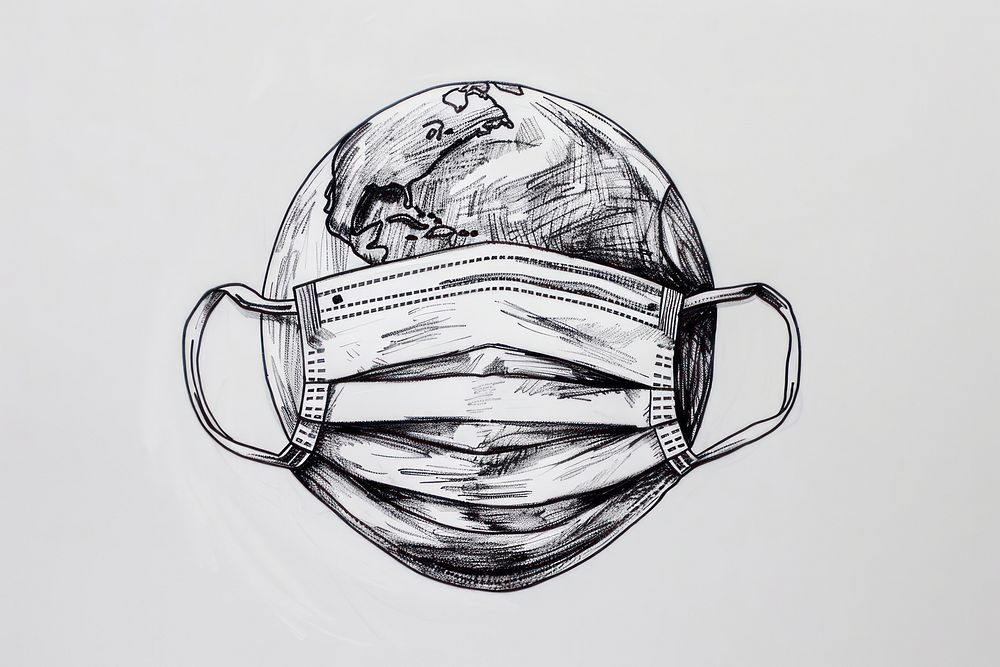 Planet earth drawing illustrated sketch.
