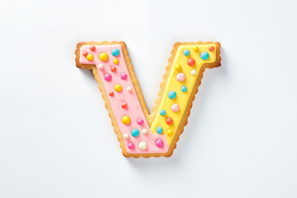 Letter V, cookie art alphabet illustration