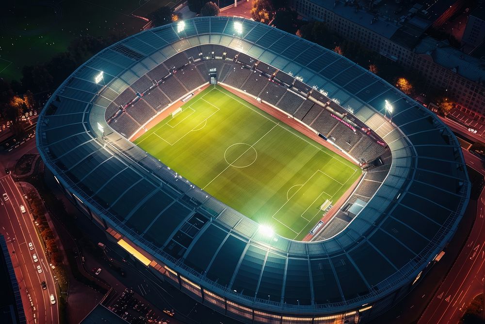 Soccer stadium transportation architecture automobile. Free Photo