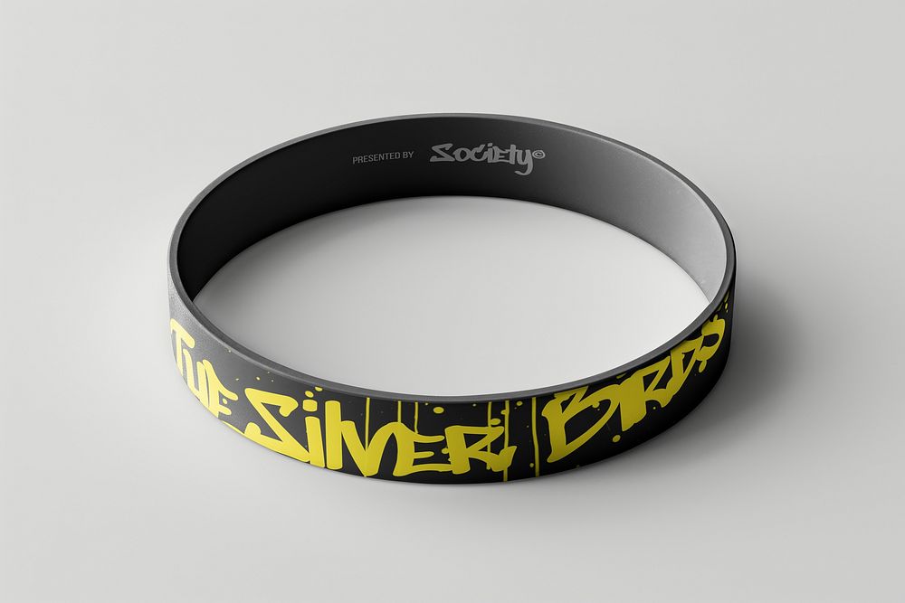 Black wristband mockup psd