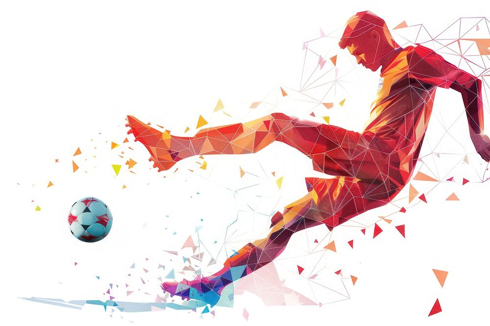 Soccer player kicking the ball soccer football graphics.
