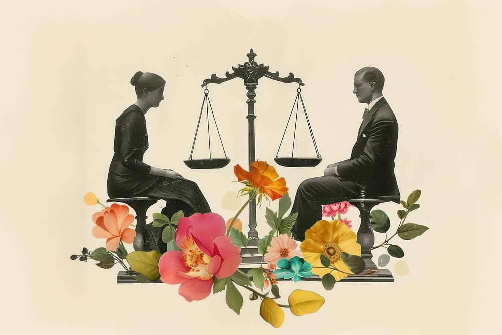 Gender equality flower woman scale.