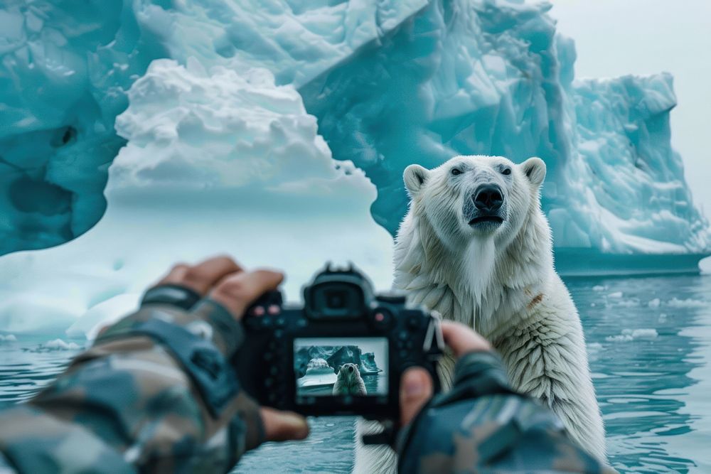 Hands holding behind camera photography nature bear.