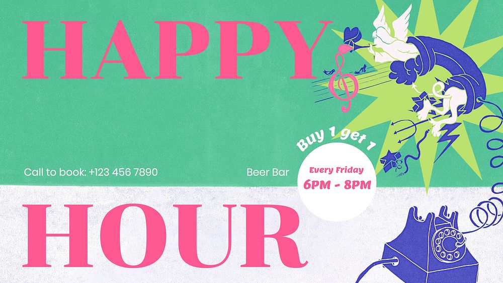 Happy Hour blog banner template
