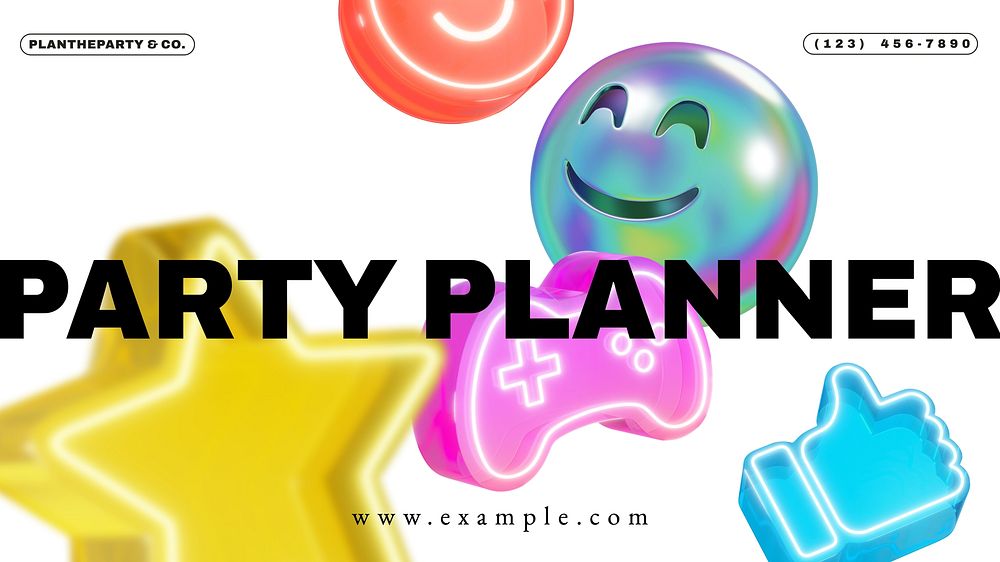 Colorful party planner presentation template