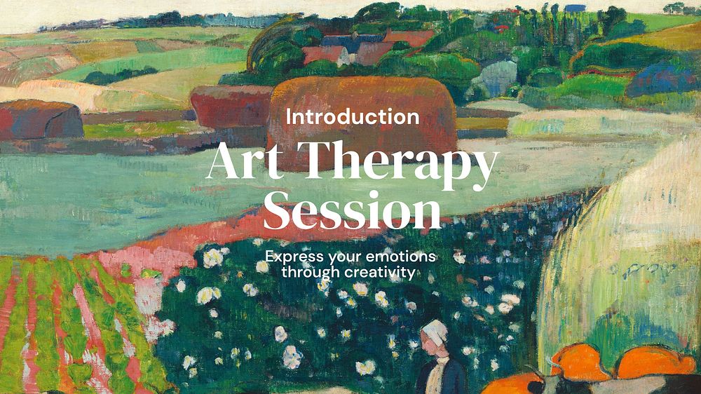 Art therapy presentation, green template