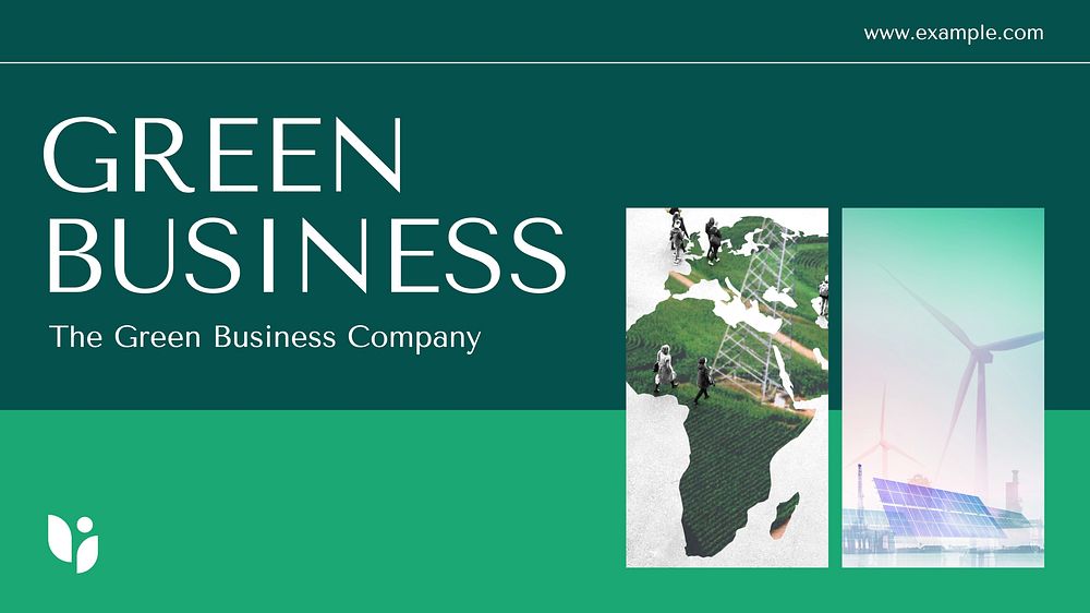 Green business presentation template