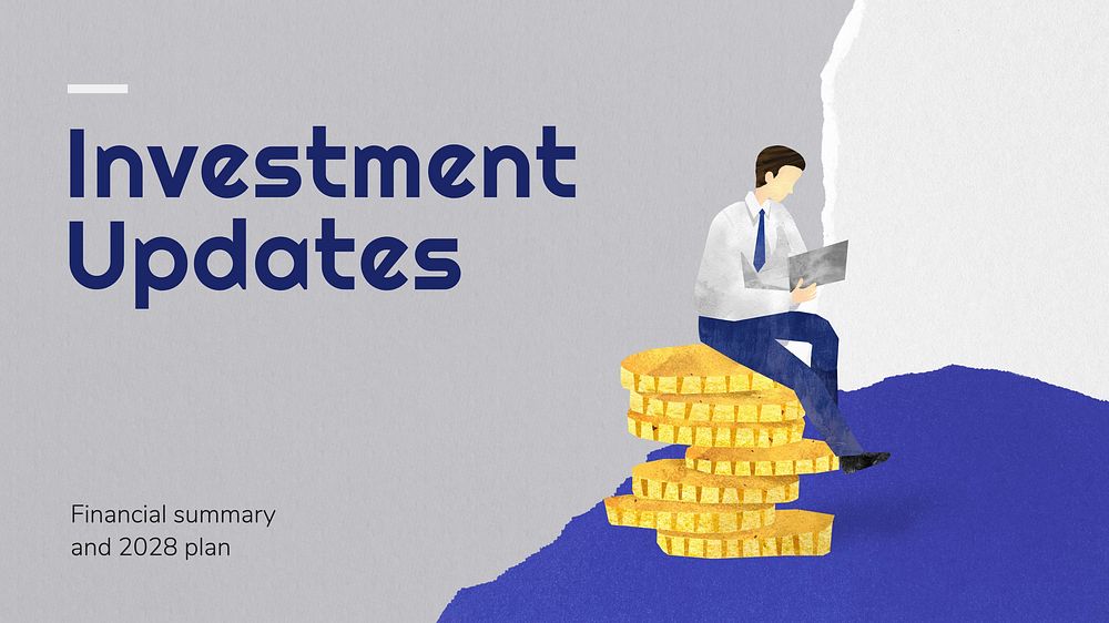 Blue investment presentation template,  design