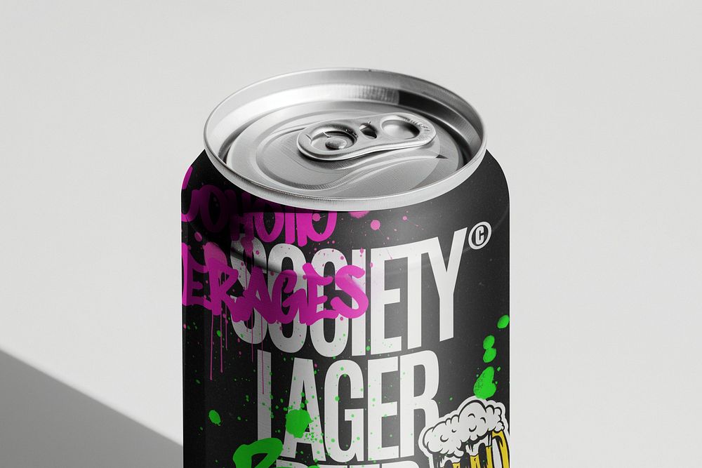 Beer can mockup psd