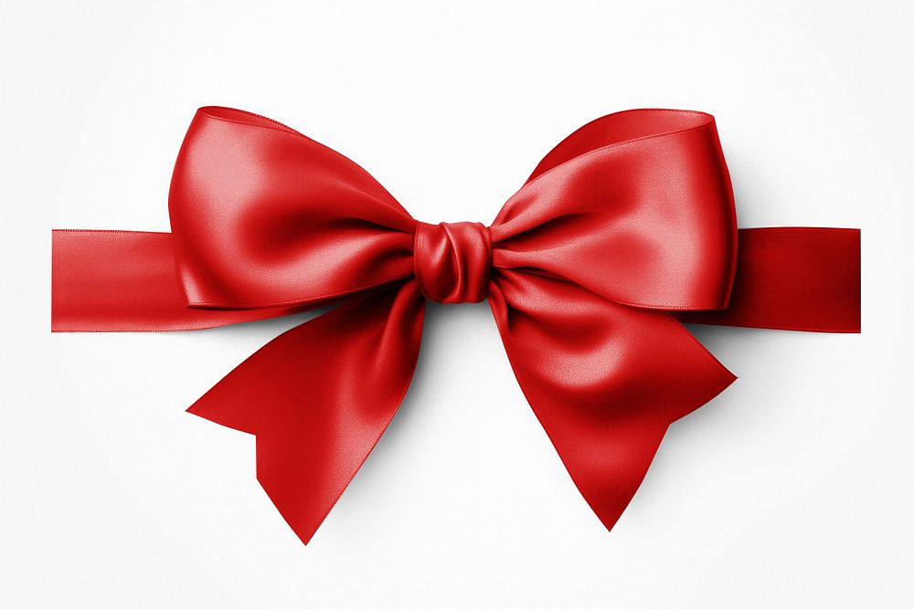 Red ribbon bow mockup psd