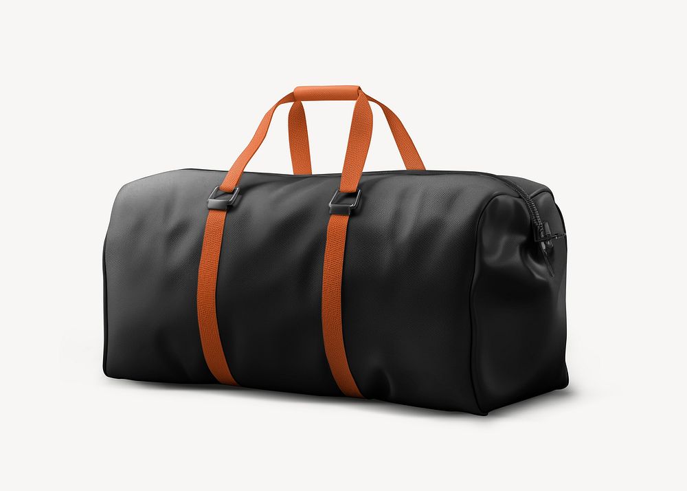 Black duffle bag mockup psd