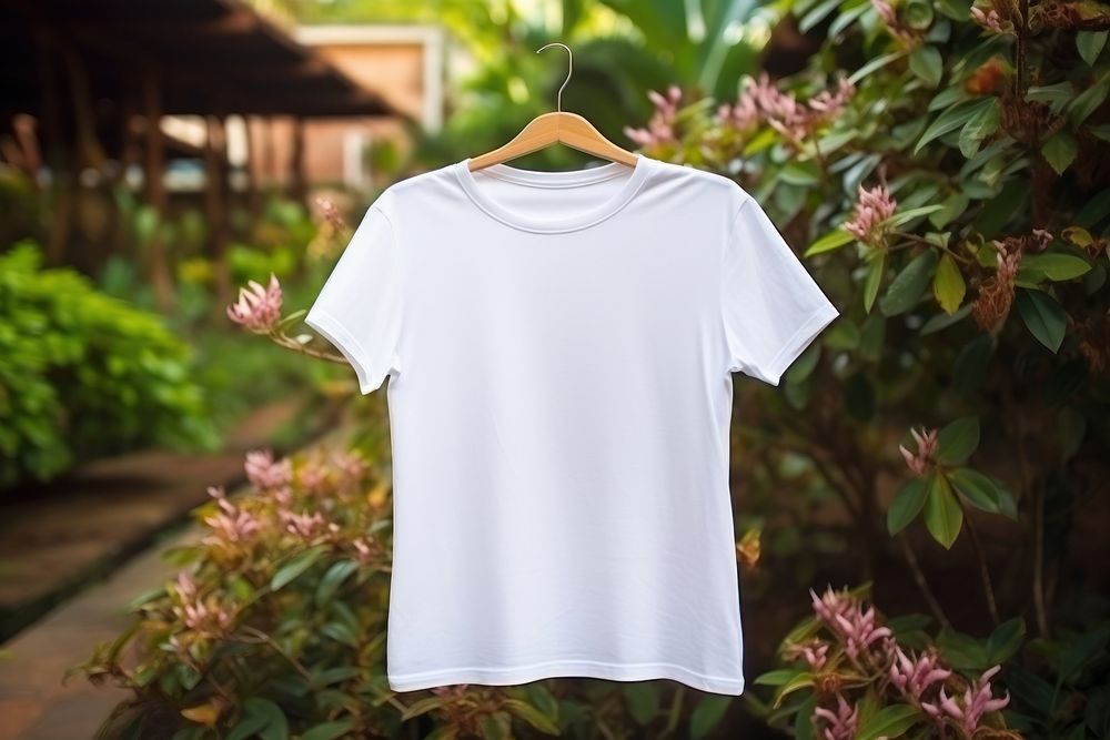 Blank white tshirt mockup beachwear clothing apparel.