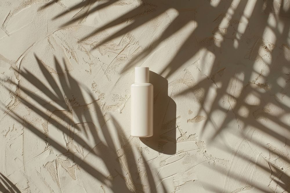 Packaging roll on bottle mockup architecture shadow wall.