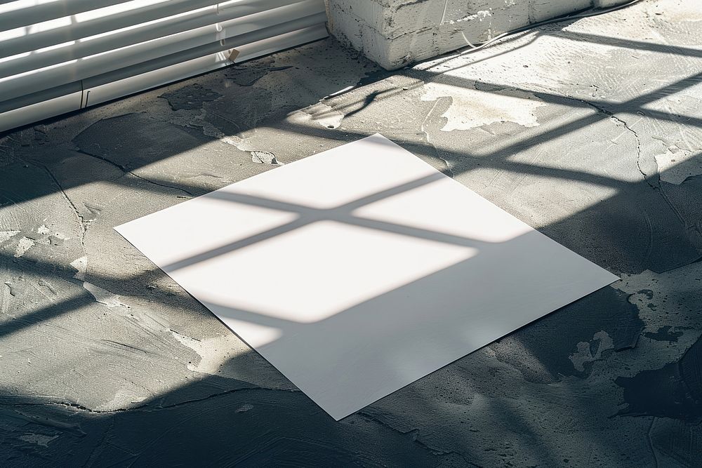 Paper mockup window flooring text.
