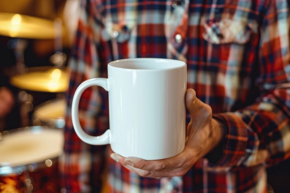 White mug mockup beverage coffee drink.