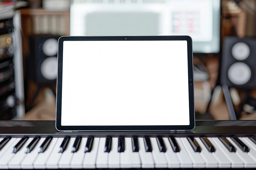 Tablet mockup electronics keyboard computer.