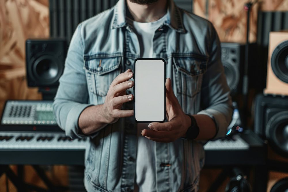 Phone mockup music man electronics.
