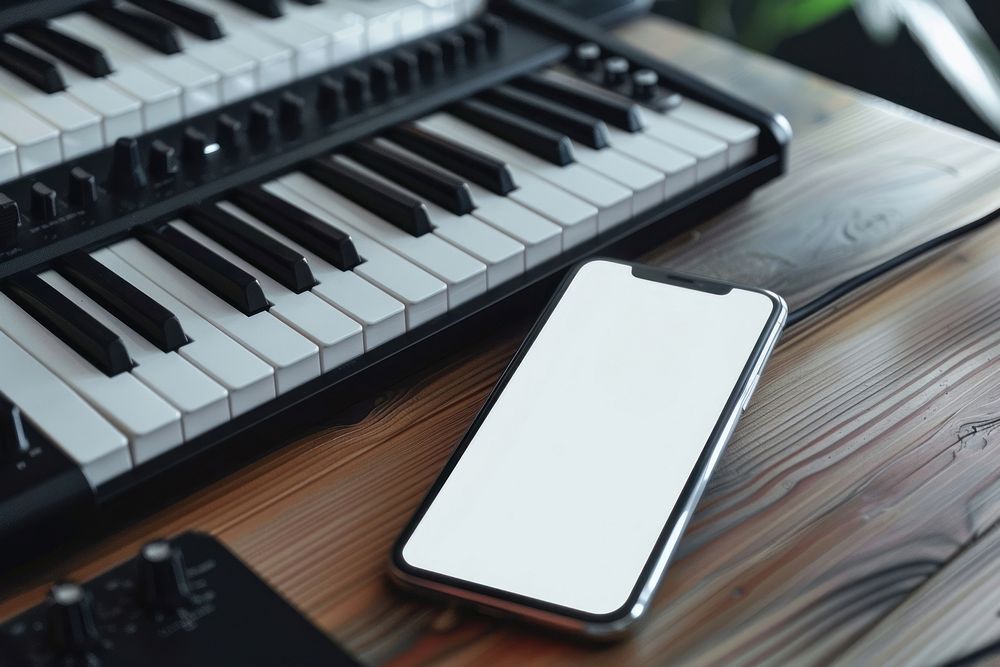 Phone mockup electronics keyboard piano.