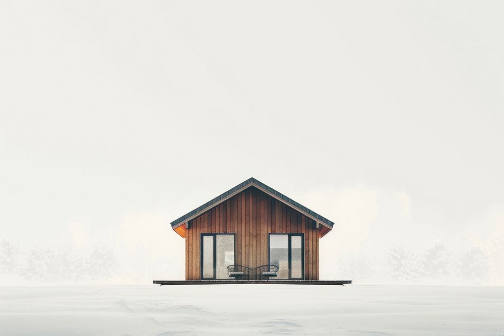 Minimal cabin architecture building countryside.